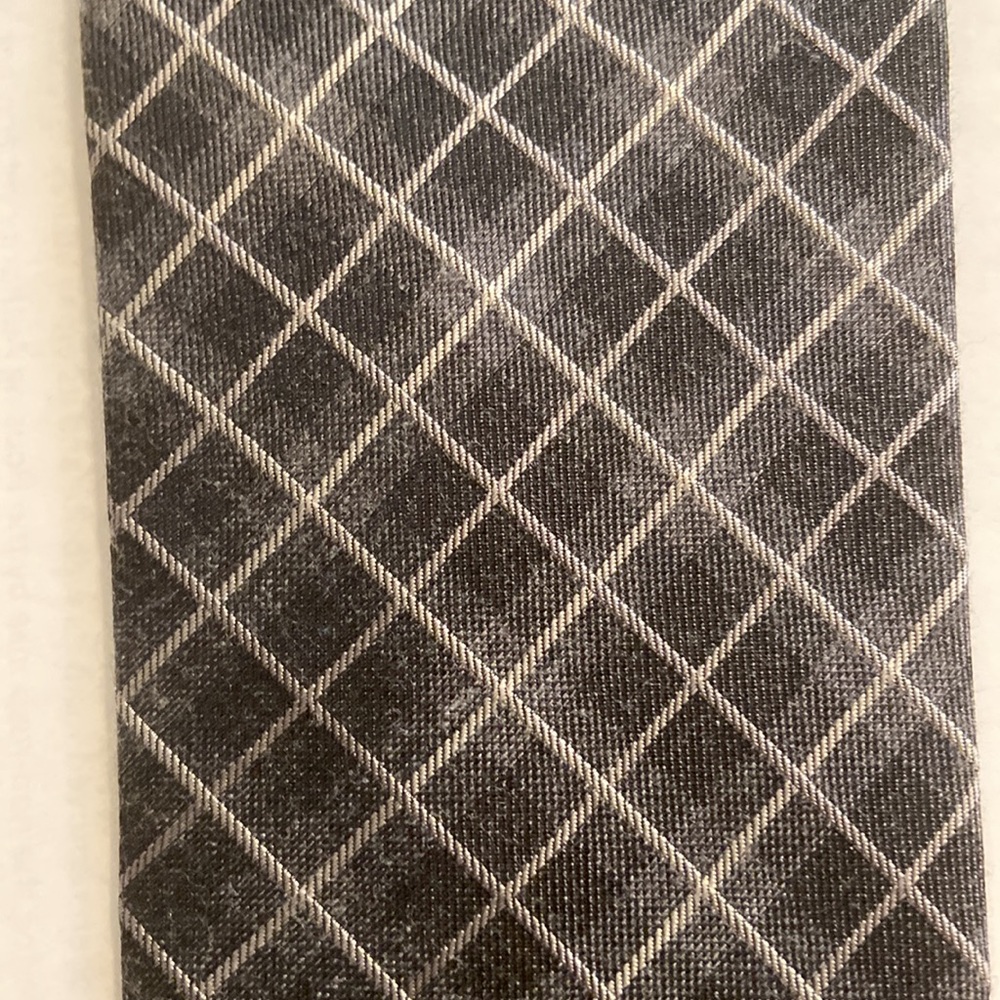 Unisex Dress Tie, Stafford, Grey Checkers, 58”